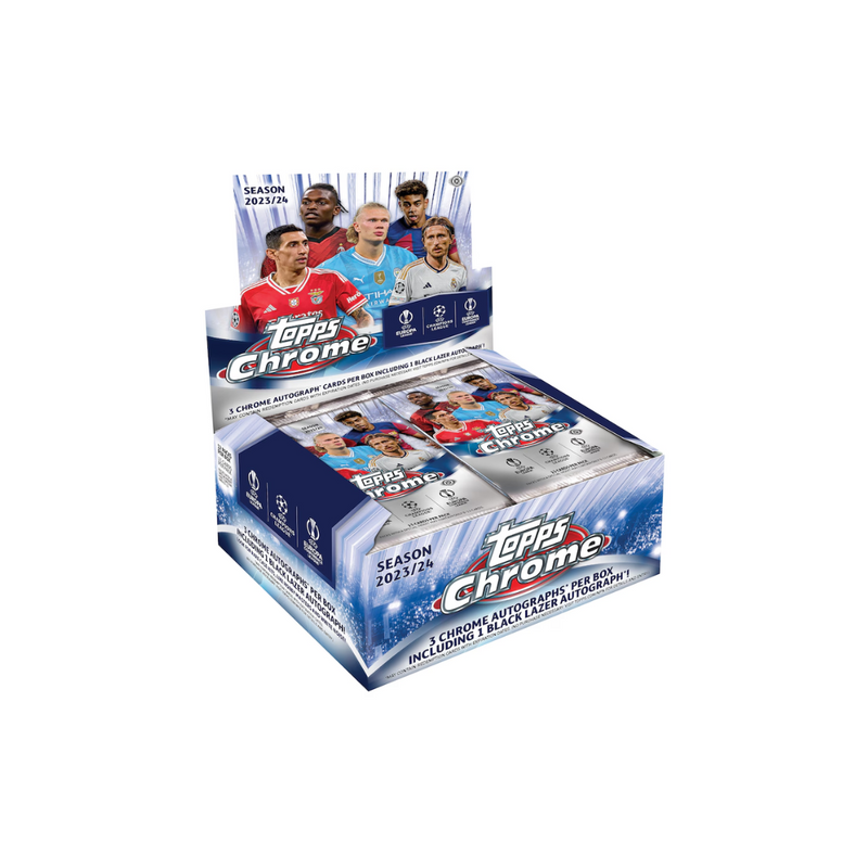 2023-24 Topps UEFA Club Competitions Chrome Soccer Jumbo 8 Box Case