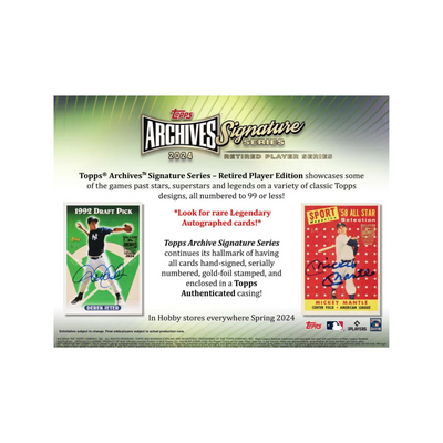 2024 Topps Archives Signature Series Retired Player Edition Baseball Box