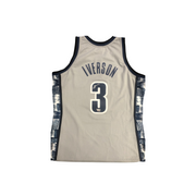 Framed Allen Iverson Georgetown Hoyas Autographed Grey Replica Jersey Fanatics COA
