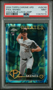 Paul Skenes 2024 Topps Chrome Update Aqua Blue Lava Lamp Rookie #'d 131/175 PSA 9