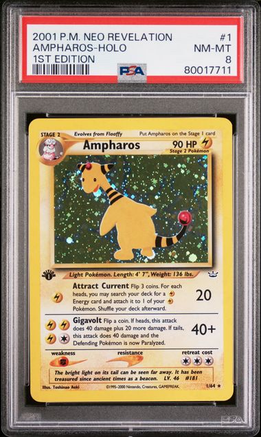 Ampharos 1st Edition 2001 Pokemon Neo Revelation rare holo 