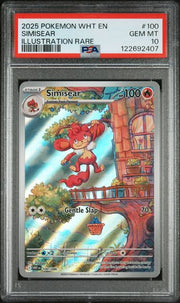 Simisear 2025 Pokemon White Flare Illustration Rare 100 PSA 10