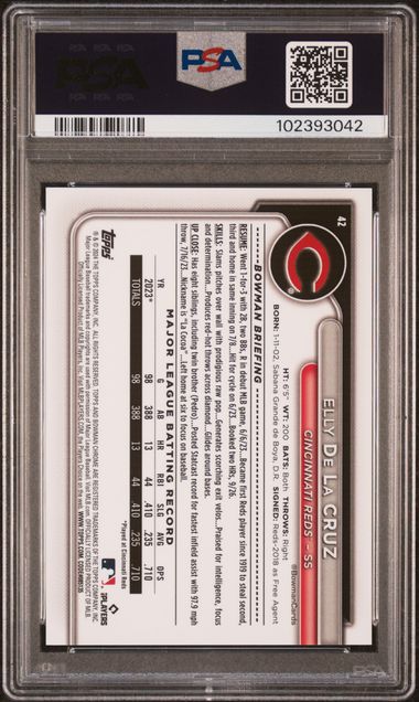 Elly De La Cruz 2024 Bowman Chrome Sapphire Edition Image Variation Rookie PSA 10