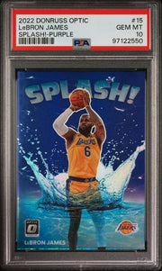 LeBron James 2022 Panini Donruss Optic Splash Purple Prizm PSA 10