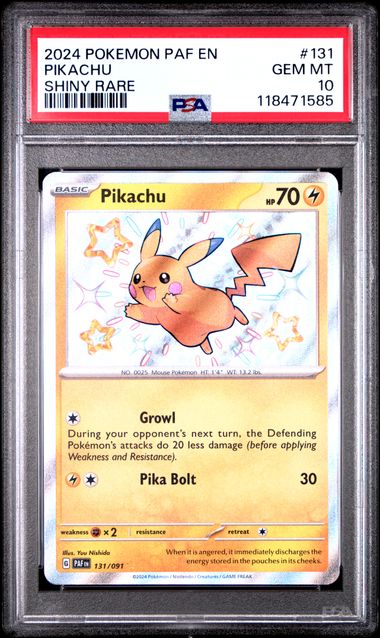 Pikachu 2024 Pokemon Paldean Fates Baby Shiny rare holo 