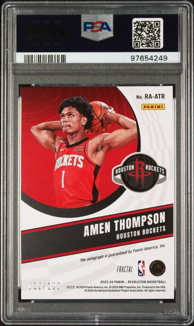 Amen Thompson 2023-24 Revolution Rookie Autograph Fractal 
