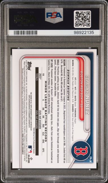 Starlyn Nunez 2024 1st Bowman Chrome autograph PSA 9