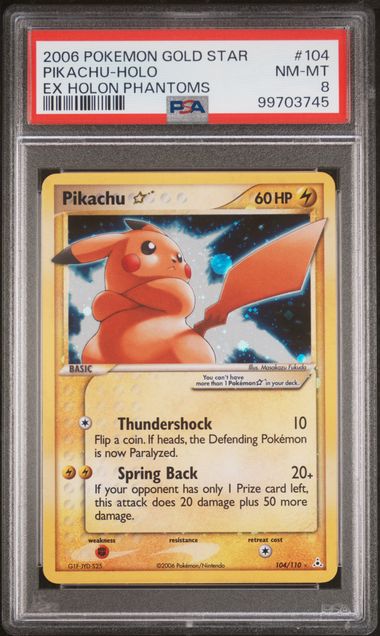 Pikachu Gold Star 2006 Pokémon EX Holon Phantoms 