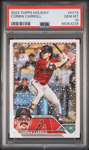 Corbin Carroll 2023 Topps Holiday rookie card PSA 10