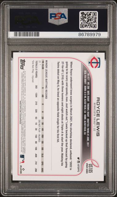 Royce Lewis 2022 Topps Update Rookie SSP PSA 10