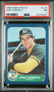 Jose Canseco 1986 Fleer Update Rookie #U-20 PSA 7