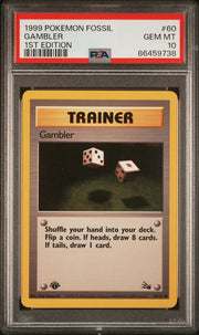 Gambler Pokemon Fossil 1st Edition PSA 10