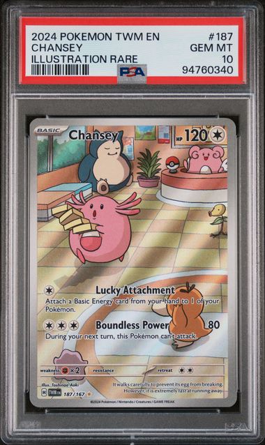 Chansey 2024 Pokemon Twilight Masquerade Illustration rare #187/167 PSA 10