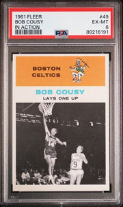 Bob Cousy In Action 1961 Fleer #49 PSA 6