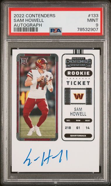 Sam Howell 2022 Panini Contenders Rookie Autograph PSA 9