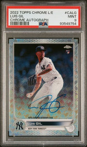 Luis Gil 2022 Topps Chrome Logofractor autograph rookie card PSA 9