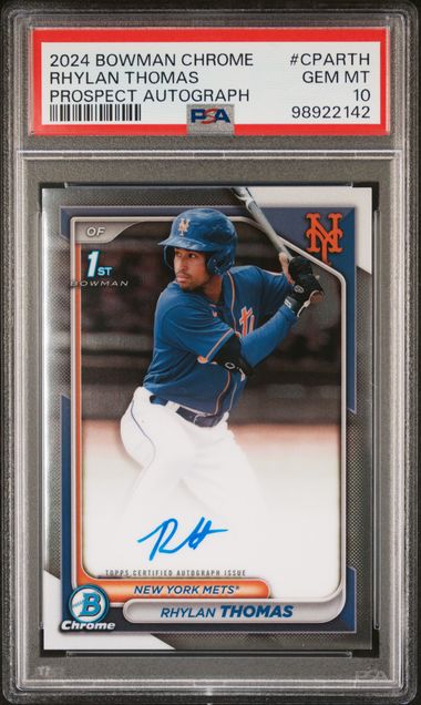 Rhylan Thomas 2024 1st Bowman Chrome autograph PSA 10