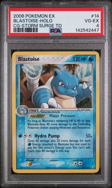 Blastoise Pokemon EX Crystal Guardians Storm Surge Theme Deck Holo 14/100 PSA 4