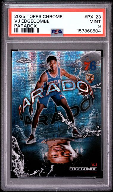 VJ Edgecombe 2025-26 Topps Chrome Paradox RC PSA 9