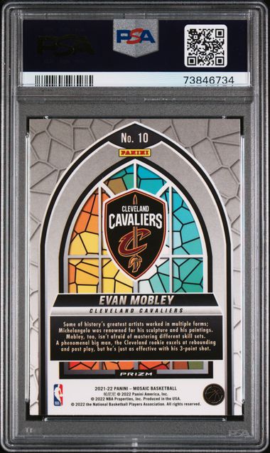 Evan Mobley 2021 Panini Mosaic Stained Glass Rookie PSA 10