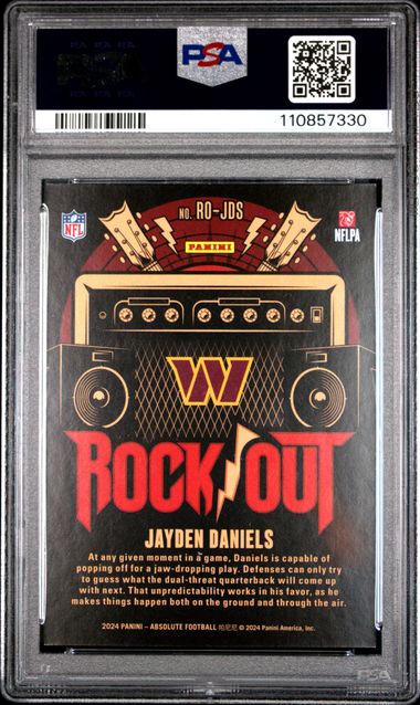 Jayden Daniels 2024 Panini Absolute Rock Out-Red Spectrum #'d 115/150 PSA 7