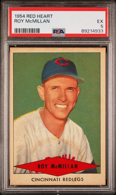 Roy McMillan 1954 Red Heart PSA 5