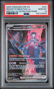 Team Rocket's Mewtwo ex Pokémon Destined Rivals Special Illustration Rare #231/182 PSA 10