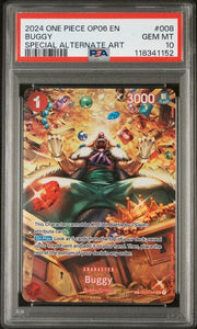 Buggy 2024 One Piece OP-06 Special Alternate Art #OP03-008 PSA 10