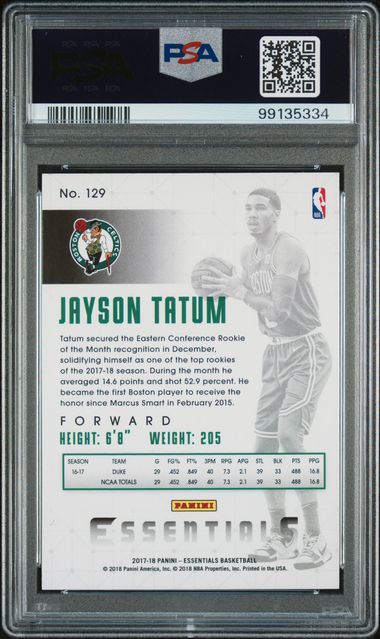 Jayson Tatum 2017 Panini Essentials 