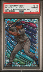 Francisco Alvarez 2023 Bowman's Best Shellacked Mini Diamond RC PSA 10