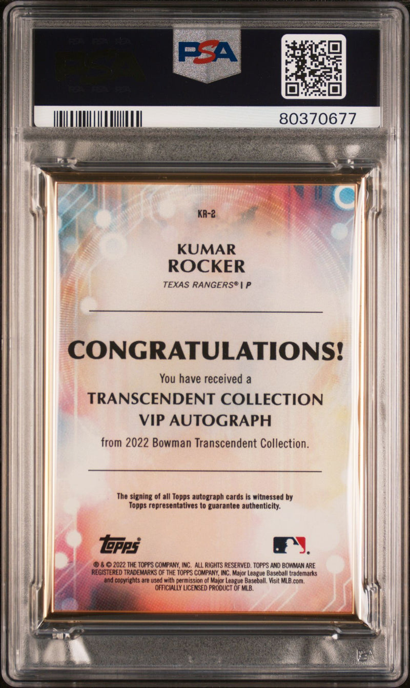 Kumar Rocker 2022 Bowman Transcendent VIP Party autograph 