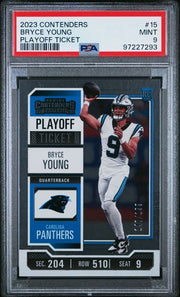 Bryce Young 2023 Panini Contenders Playoff Ticket RC #'d 140/199 PSA 9