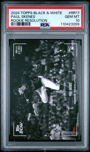 Paul Skenes 2024 Topps Black & White Rookie Resolution rookie card PSA 10