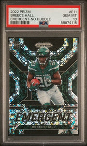 Breece Hall 2022 Prizm Emergent - No Huddle PSA 10 RC
