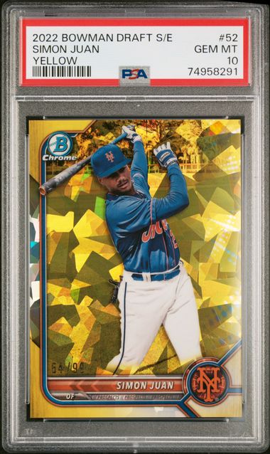 Simon Juan 2022 Bowman Chrome Sapphire Yellow 