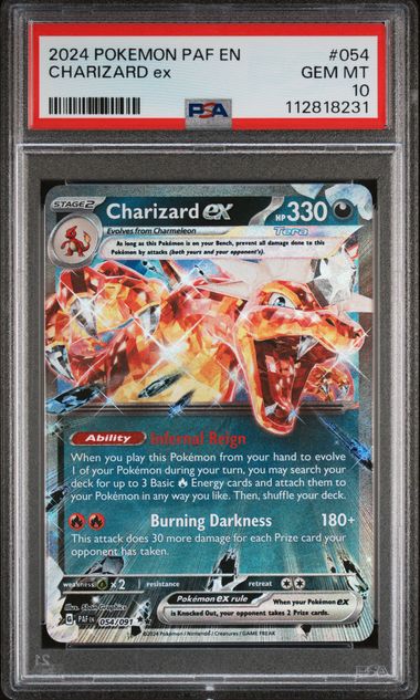 Charizard ex 2024 Pokemon Paldean Fates #054/091 PSA 10