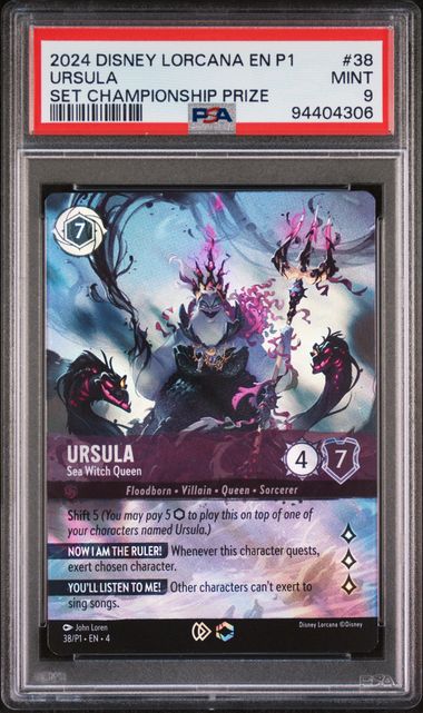 Ursula 2024 Disney Lorcana EN P1 Set Championship Prize PSA 9