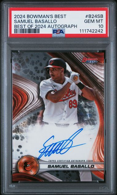 Samuel Basallo 2024 Bowman's Best autograph PSA 10