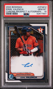 Esmil Valencia 2024 Bowman 1st Bowman Chrome Autograph PSA 10