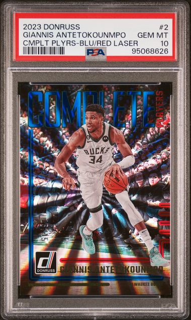 Giannis Antetokunmpo 2023 Donruss Complete Players Blue/Red Laser 