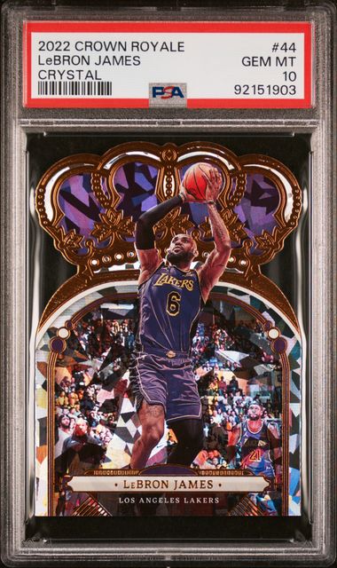 LeBron James 2022 Panini Crown Royale Crystal die-cut PSA 10