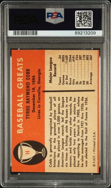 Ty Cobb 1961 Fleer #14 PSA 9