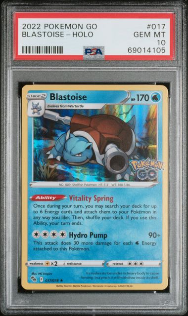 Blastoise 2022 Pokemon Go holo #017/078 PSA 10