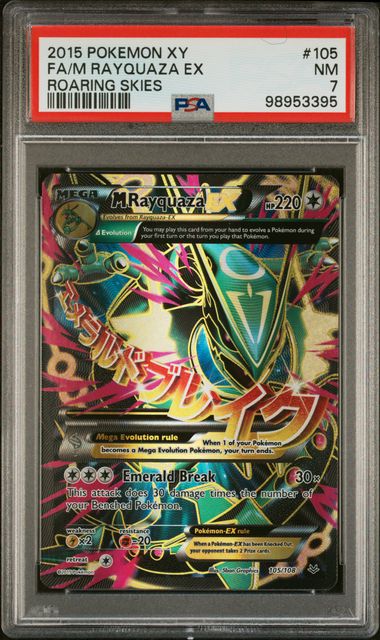Mega Rayquaza EX Pokémon XY Roaring Skies Ultra Rare #105/108 PSA 7