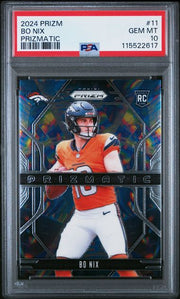 Bo Nix 2024 Panini Prizm Prizmatic RC PSA 10