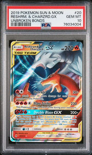 Reshiram & Charizard GX 2019 Pokemon Sun and Moon PSA 10