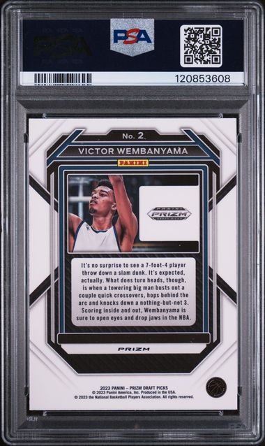 Victor Wembanyama 2023 Panini Prizm Draft Picks Silver Prizm PSA 10