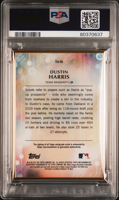 Dustin Harris 2022 Bowman Transcendent autograph green #'d 2/5 PSA 10