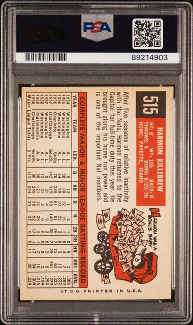 Harmon Killebrew 1959 Topps #515 PSA 6