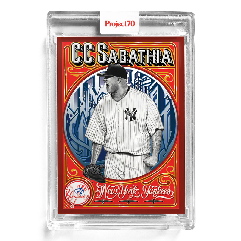 CC Sabathia 2021 Topps Project70 by Mister Cartoon 